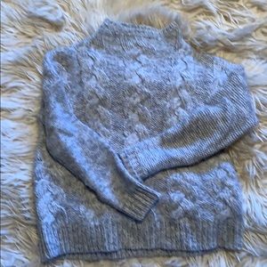 Madewell cable knit mock neck sweater